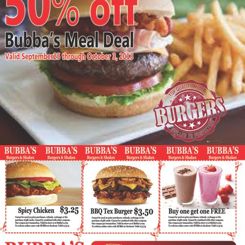 This was a direct mailer I created for Bubba's Bur