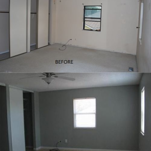 Master bedroom - new laminate flooring, paint, bli