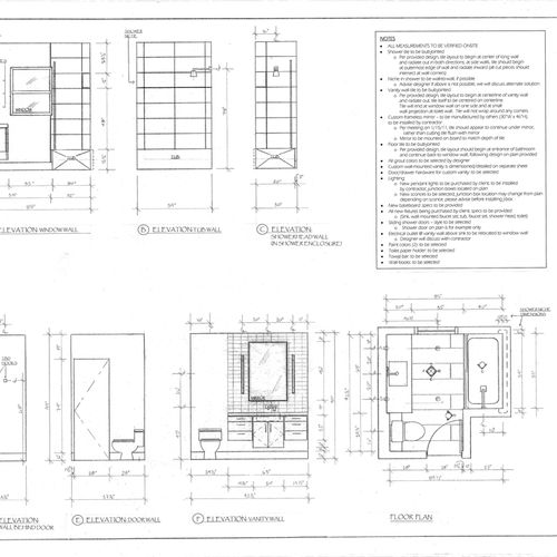 Elevation drawings for the new space