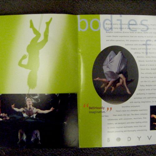 Brochure for Bodyvox, Portland modern dance group.