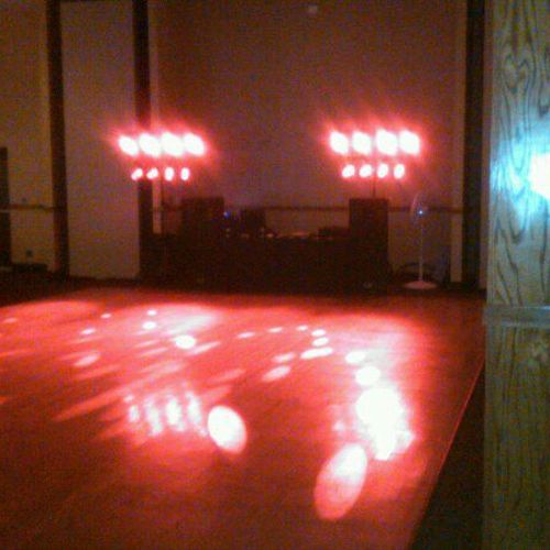 Red dance floor lighting