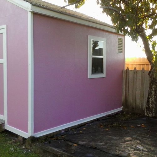 Repaint on storage shed.