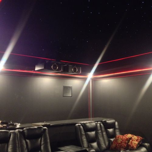 Home Theater - LED color changing lights and star 