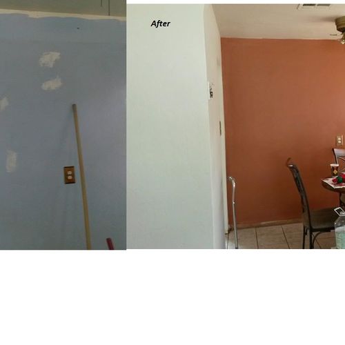 Before and after of a home we painted/cleaned/repa