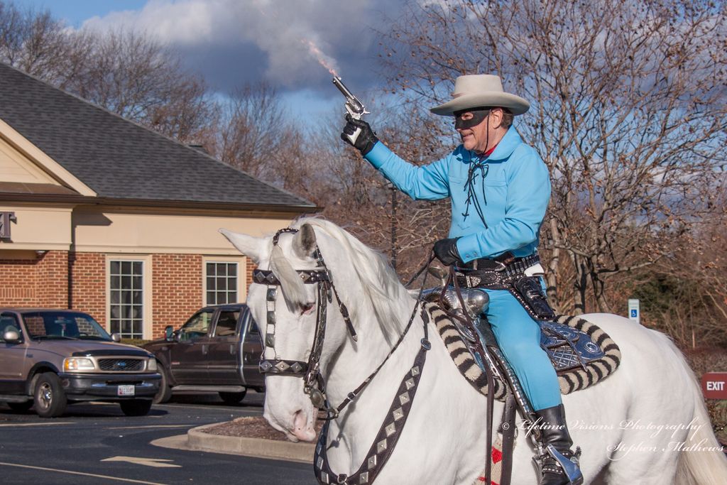 In some Parades I shoot while riding Silver and th