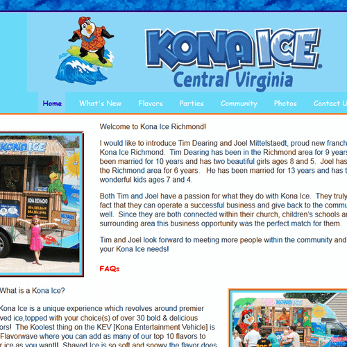 Kona Ice Richmond - Designed the website for the l