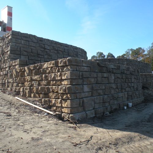 We built this retaining wall in North Myrtle Beach
