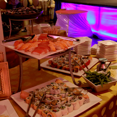 A beautiful buffet of sushi!