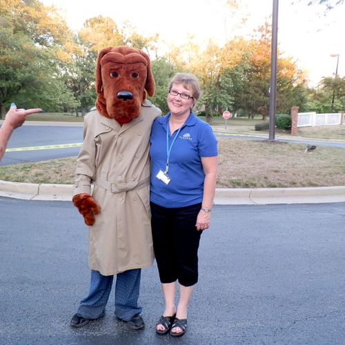 Posing with McGruff at the National Night Out in M