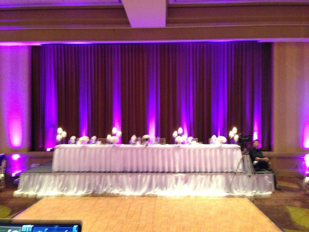 Purple Uplighting L&M Taylor Wedding