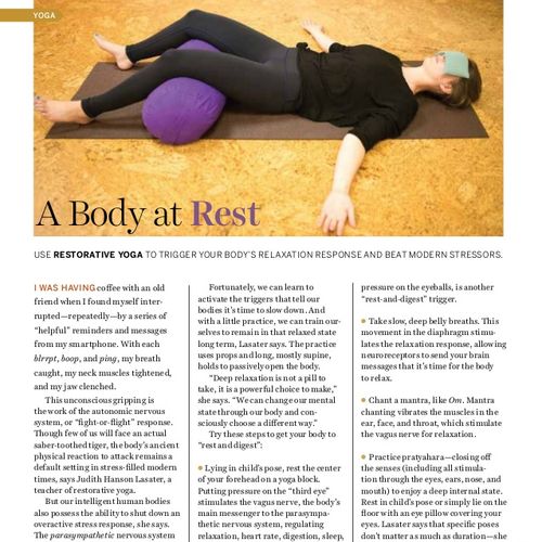 A Body at Rest, Spirituality & Health. September 1