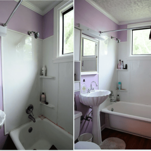 Here is a before and after of a client's bathroom.