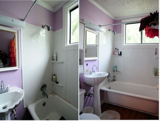 Here is a before and after of a client's bathroom.