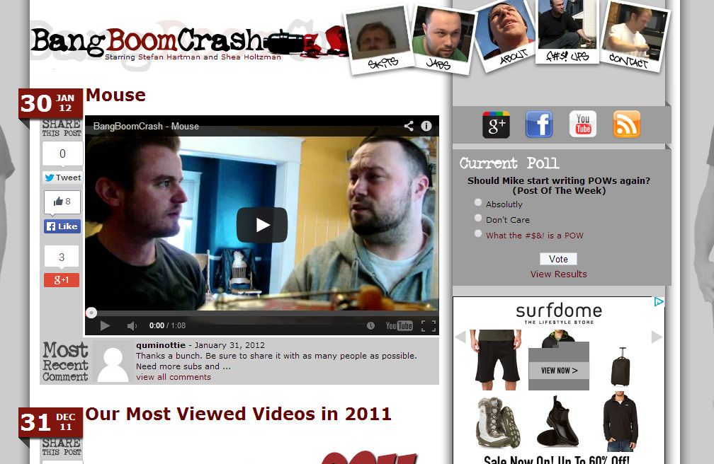BangBoomCrash.com - Website for local comedy group