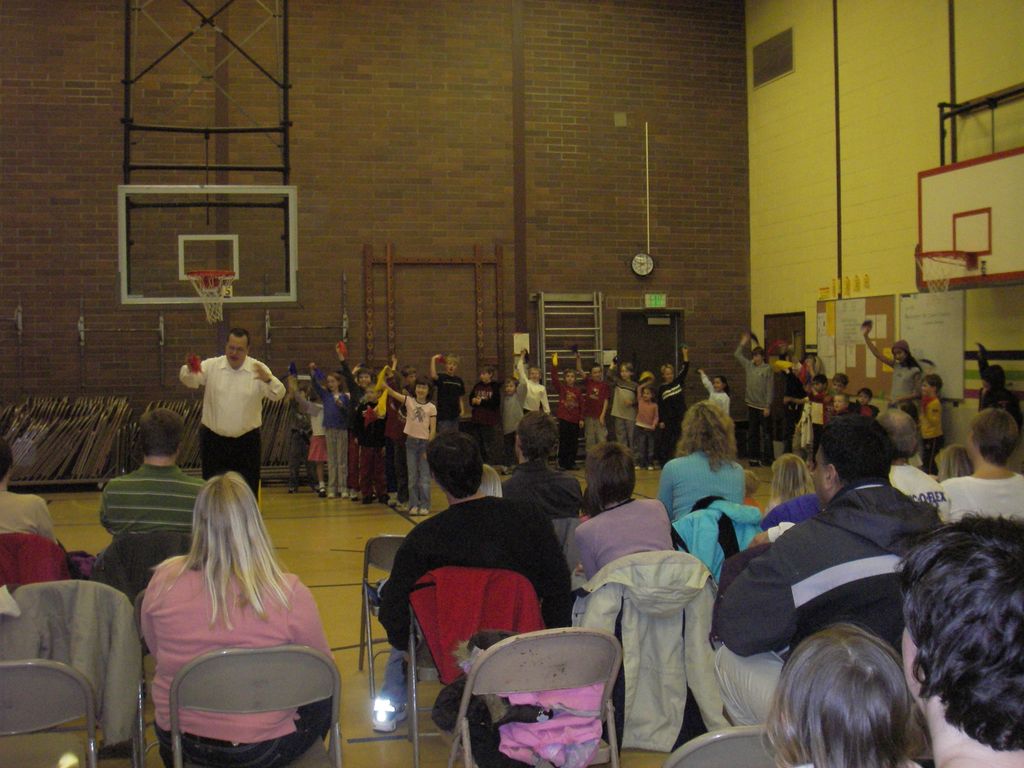 Having fun with an enthusiastic audience!