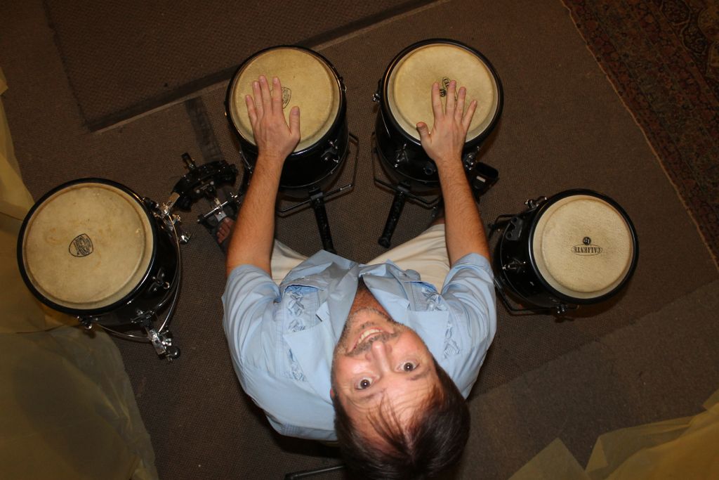 Playing my 4-conga melodic setup, with left and ri