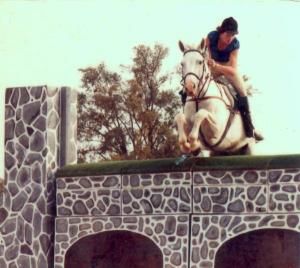 Nancy degan competing in a Puissance (high jump) c