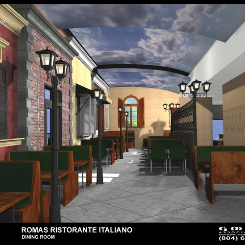 Interior rendering for a restaurant "interior stre