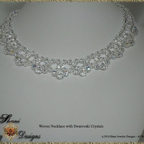 "Russian Winter" Necklace: Woven, Clear & Aurora B