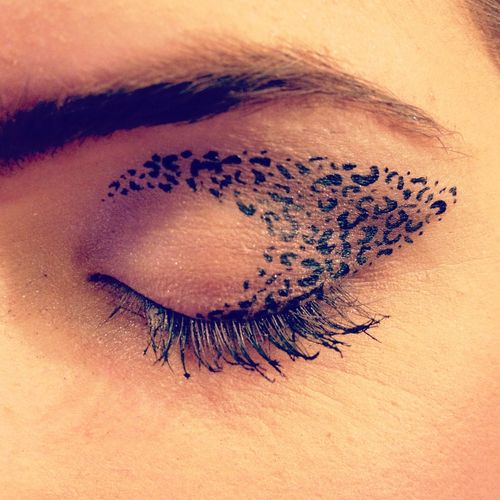 Freehand Leopard print applied with liquid eyeline