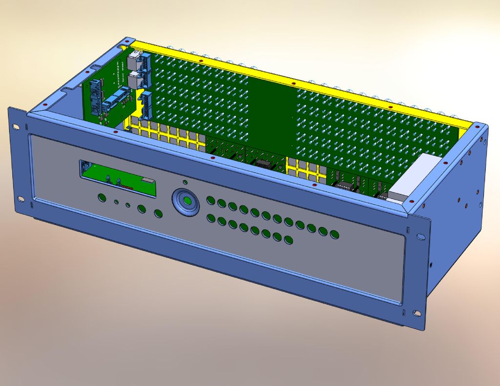 Front & Inside view of a 3U rack-chassis which I h