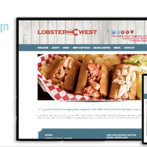 Lobster West. Encinitas, CA. Designed responsive w