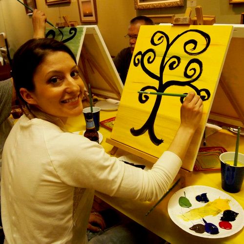 Paint and Sip class at The Paint and Wine Lounge