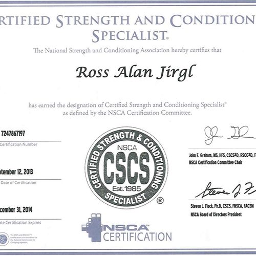Certified Strength and Conditioning Specialist