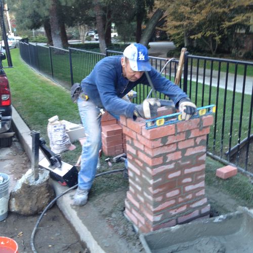 Building a custom built brick mailbox in La Canada