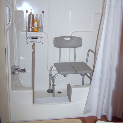 The bathtub to shower modification will help with 