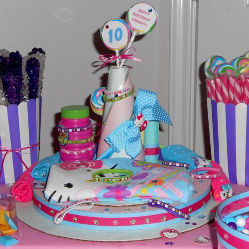 Hello Kitty Candy Bar and Customized Cake!!! Sarah