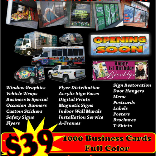 Flyers,Brochures,Posters, Business Cards & more