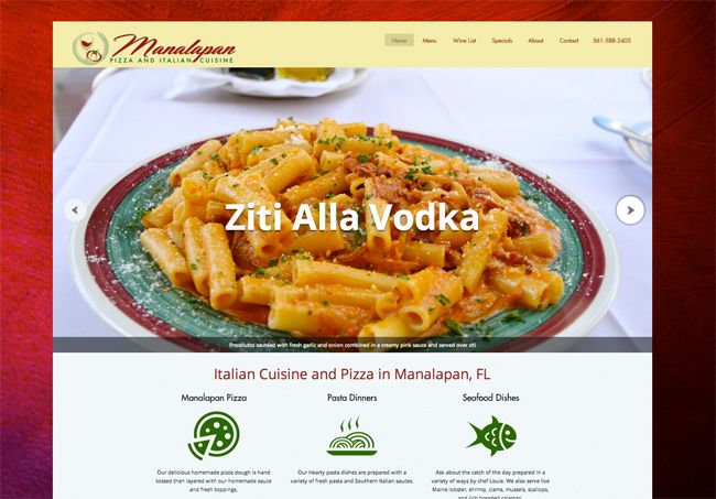 Manalapan Pizza Resturant Website Design