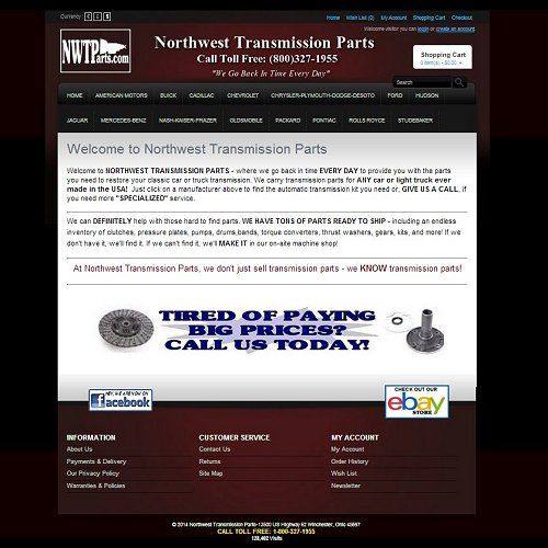 Northwest Transmission Parts - ecommerce site
