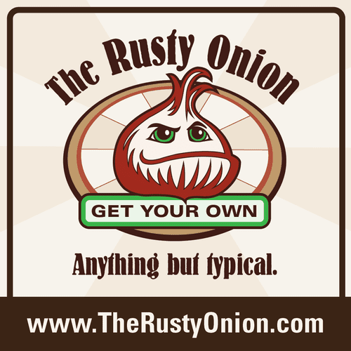 Logo and branding for The Rusty Onion in Charlotte