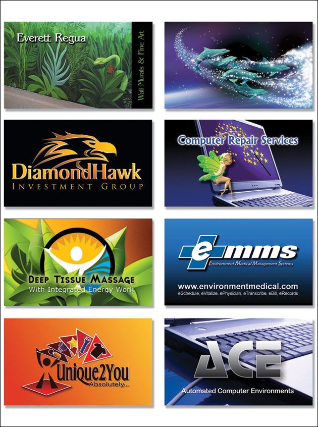 Logos and business cards that stand out above the 