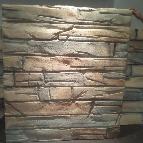 Faux textured wall panel.