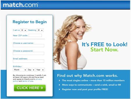 Match.com Landing Page