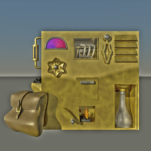 3D model of a potion creation machine.