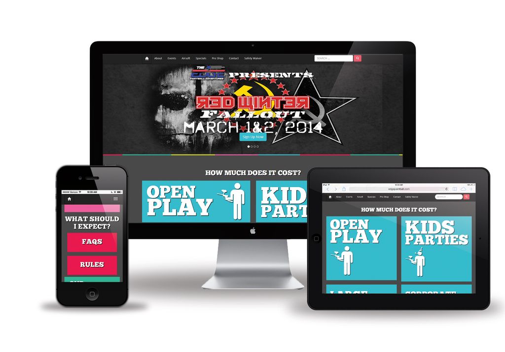 edgepaintball.com redesign utilizing WordPress and