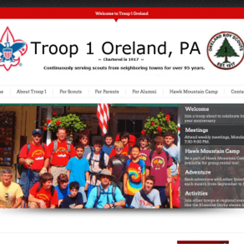 Client: Troop Oreland1 - Developed using WordPress