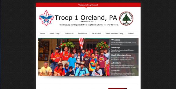 Client: Troop Oreland1 - Developed using WordPress