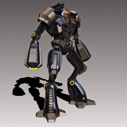 A 3D enemy robot concept for a mobile game.