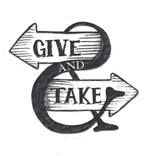 Give & Take logo, hand drawn