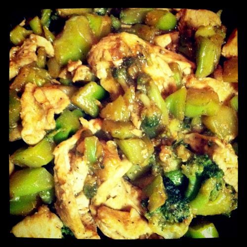 Chicken and broccoli w/ garlic sauce. Yum