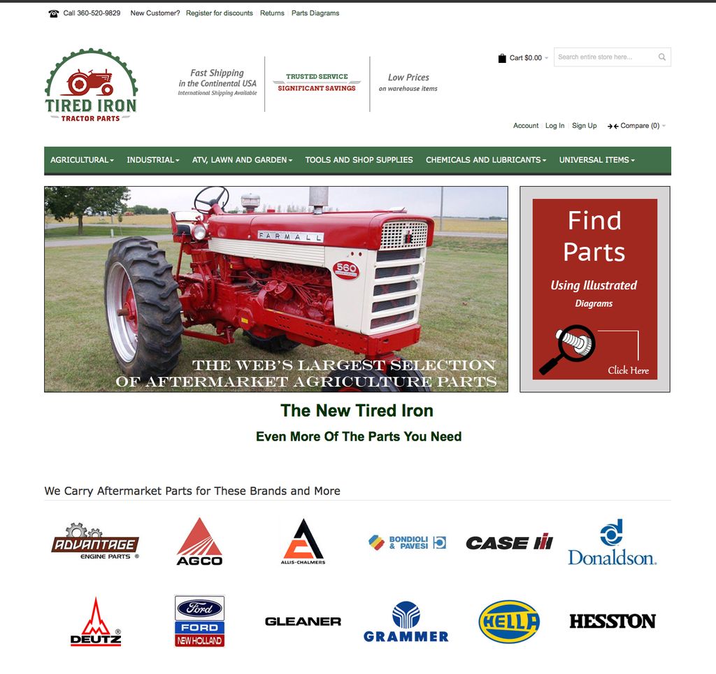 TiredIronTractorsParts.com Magento e-commerce site