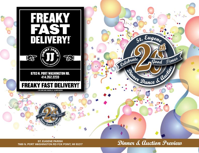 Cover layout for a church dinner-auction booklet