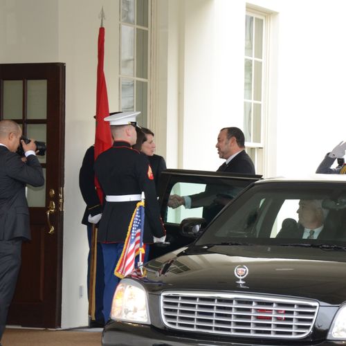 King of Morocco arrives at the White House