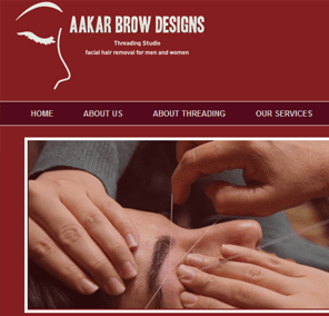 Aakar Brow, eye brow salon. Developed their websit