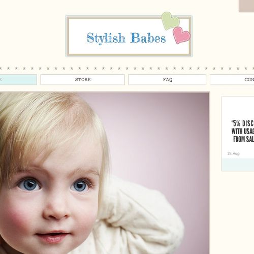 A screenshot of a website we designed for a baby c